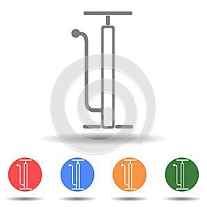 Bicycle wheel pump icon vector logo