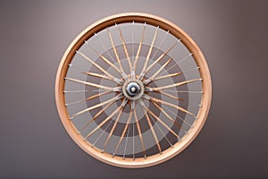 bicycle wheel with spokes and hub, isolated