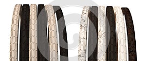 Bicycle wheel with spokes and off-road tire. 3d illustration. Is