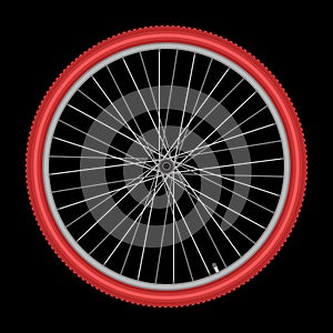 Bicycle wheel on white background vector illustration