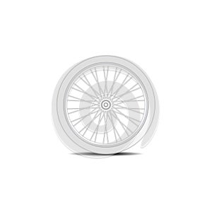 Bicycle wheel in white design with shadow