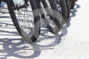 Bicycle wheels and sun shade