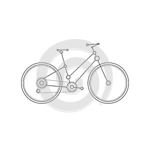 Bicycle on a white background .Electric bike. .Healthy lifestyl.Vector illustration