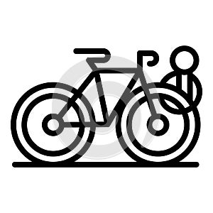 Bicycle wired parking icon outline vector. Park area