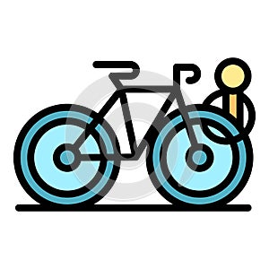 Bicycle wired parking icon vector flat