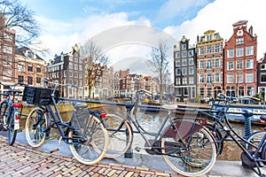 Bicycles on Amsterdam Bridge photo