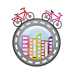 Bicycles around the world concept