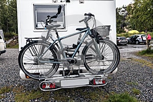 Bicycles attached to the camper