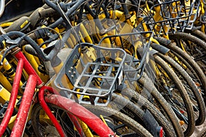 Bicycles at bicycle rack