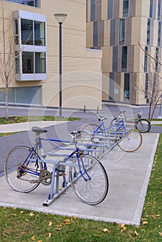 Bicycles in bike rack