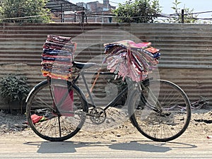 Bicycles in the city, bicycle in the street