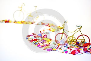 Bicycles on confeti road photo