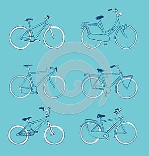 Bicycles hand drawn