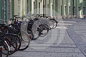 Bicycles parked on the street