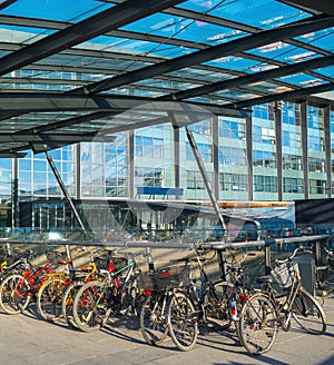 Bicycles parking Kastrup airport Denmark
