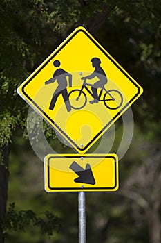 Bicycles and Pedestrians Road Sign