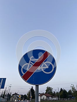 Bicycles are prohibited. Road sign