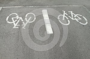 Bicycles sign in the ground