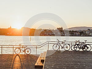 Bicycles on the sunset