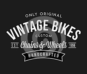 Bicycles vintage chains and wheels white on black