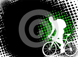 Bicyclist on the abstract background photo
