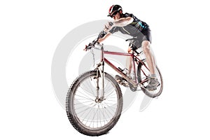 Bicyclist on a dirty bike