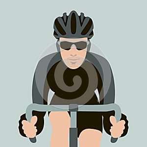Bicyclist face vector illustration flat style front
