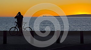 Bicyclist Sunset
