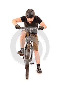 Bicyclist on white