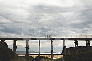 Bicyle riders on the Kilcunda Bourne Creek Bridge