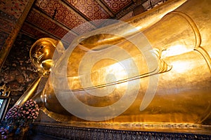 Bid Buddha gold statue in Wat Pho , Beautiful temple of Wat Phra Chetuphon Wimon Mangalaram, Bangkok,Thailand