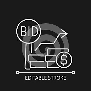 Bid increments linear icon for dark theme