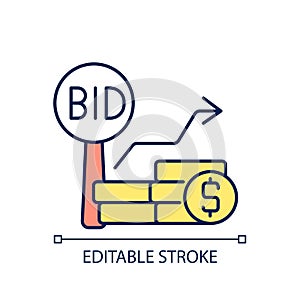 Bid increments RGB color icon