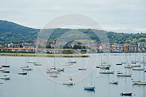 Bidassoa river and Hondarribia, in Spain