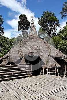 Bidayuh House in Sarawak Borneo Jungle