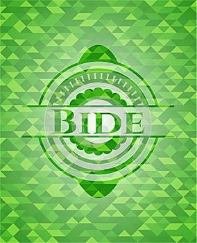 Bide green mosaic emblem. Vector Illustration. Detailed photo