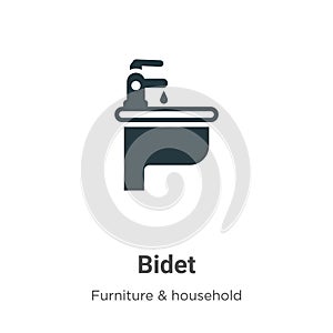 Bidet vector icon on white background. Flat vector bidet icon symbol sign from modern furniture and household collection for