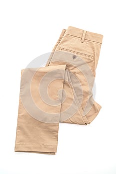 biege pant on white background