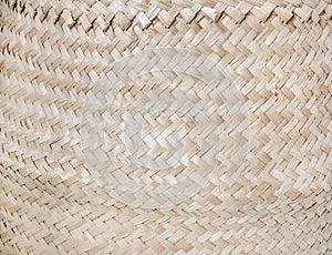 Biege woven bamboo pattern background, macro shot