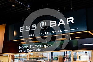 Bielefeld, Germany - August 28, 2021: ESSBAR BROT SALAT GRILL Restaurant