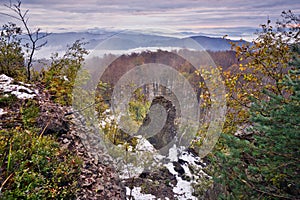 Hora Biely Kamen ve Vtáčniku během podzimu