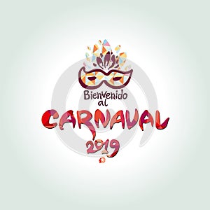 Bienvenido al Carnaval 2019. logo in portuguese. photo