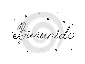 Bienvenido phrase handwritten with a calligraphy brush. Welcome in spanish. Modern brush calligraphy. Isolated word black photo