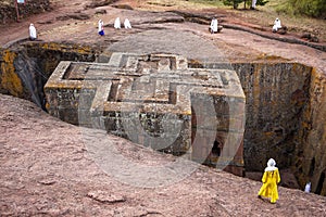 Biet Ghiorgis, Rock Hewn Orthodox Church, Lalibela in Ethiopia