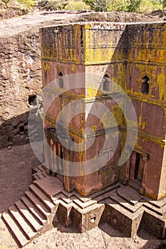 Biet Ghiorgis, Rock Hewn Orthodox Church, Lalibela in Ethiopia