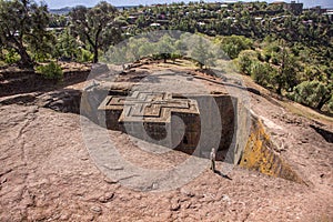 Biet Ghiorgis, Rock Hewn Orthodox Church in Lalibela in Ethiopia