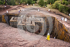 Biet Ghiorgis, Rock Hewn Orthodox Church, Lalibela in Ethiopia photo