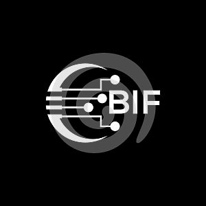 BIF Letter logo black background .BIF technology logo design vector image in illustrator .BIF letter logo design for entrepreneur