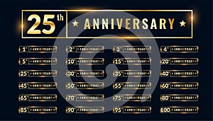 Bif set of anniversary labels and emblems