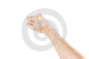 Biff hand isolated on white background